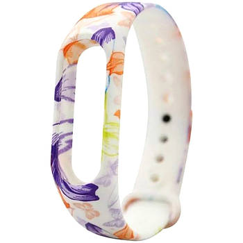 Ремінець Painted Strap для Xiaomi Mi Band 3 / 4 Квіти і Метелики