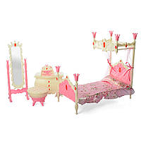 Мебель для кукол 889-6 кровать трюмо аксессуары и шарнирная кукла