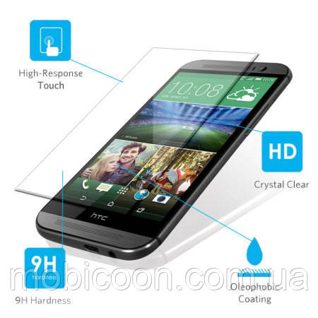 Захисне скло TG Premium Tempered Glass 0.26 mm (2.5D) для HTC One M8