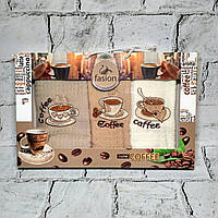 Рушники кухонні Кава вафельні набір 3 шт 40х60 см