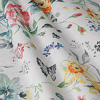 Ткань для штор цветочный узор с бабочками 400401v1