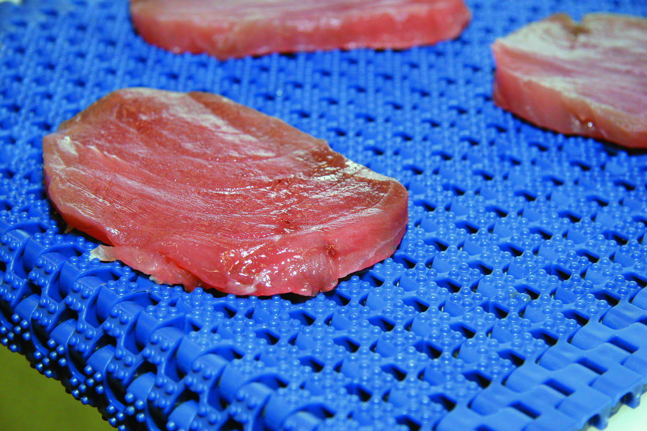 Транспортерна стрічка Habasit для транспортування м'яса, птиці та морепродуктів