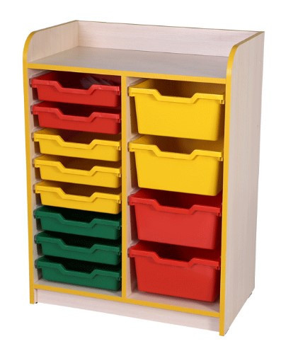 Стінка з пластиковими лотками універсальна "Школа-Сад" №10 з КОНТЕЙНЕРАМИ у дитячий садок, школу.