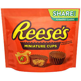 Шоколад з арахісової пастою Reese's miniature cups 297g