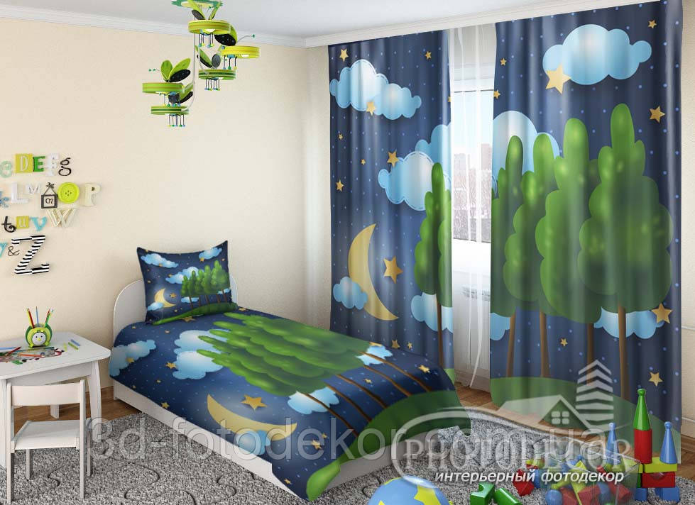 Дитячі Фото Штори "Дерева при місяці" - будь-який розмір. Читаємо опис!, фото 1