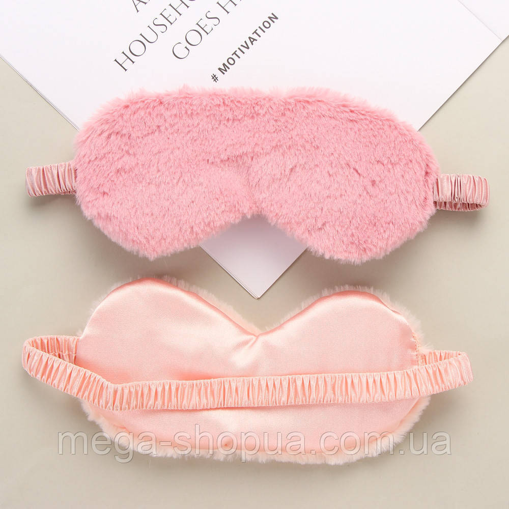 Маска для сну плюшева "Plush Червона 1". Пов'язка на очі дитяча. Наглазна маска жіноча