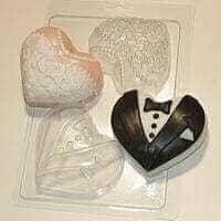 Пластикова форма для шоколаду Серця-молоджені