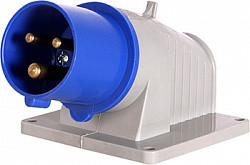 Силова вилка Tarel 3P+Z, 16A, IP44, для стаціонарного монтажу, синя