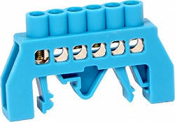 Шина нульова E.Next p0650011 6 отворів з ізоляцією для електрощита, фото 1