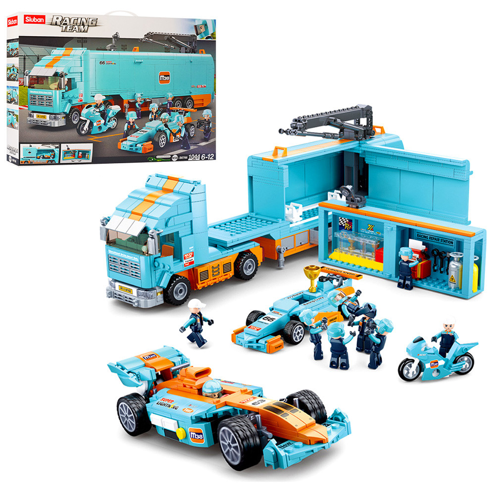 Конструктор SLUBAN M38-B0766 "Racing Team": Трейлер для гоночних автомобілів, 1044 дет., фото 1