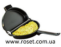 Двойная сковорода для омлета Folding Omelette Pan, складная омлетница с антипригарным покрытием