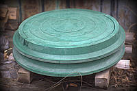 Люк садовий зелений полімер-піщаний (полімерний, пластиковий) легкий каналізаційний