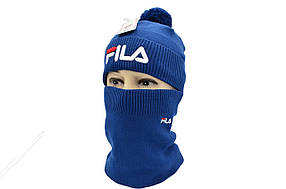 Комплект Flexfit шапка з помпоном і снуд Fila Синій (F-0918-112)