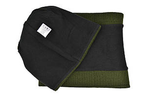 Комплект Flexfit шапка з помпоном і снуд POLO Оливковий (F-0918-113), фото 2