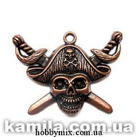 Метал. підвіска "пірат" мідь (4,7х3,5 см) 2 шт. в уп.