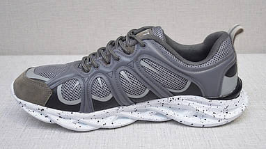 Кросівки з сітки літні Bayota A1927 сірі з білою підошвою, фото 2