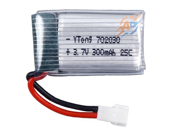 Акумулятор літій-полімерний 300mAh 3.7V 702030 високострумовий 25C для Syma X11C, Hubsan H107, FY530, Udi U816