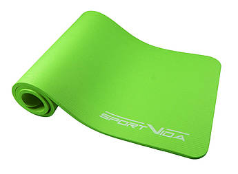 Коврик (мат) для йоги та фітнесу SportVida NBR 1.5 см SV-HK0250 Green .