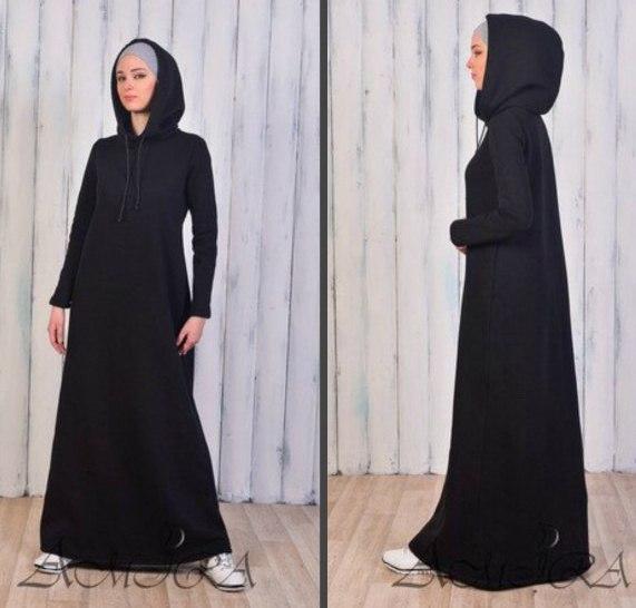 Зимова сукня в підлогу з капюшоном, фото 1