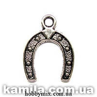 Метал. підвіска "підкова" срібло (1,8х2,4 см) 8 шт. у пап.