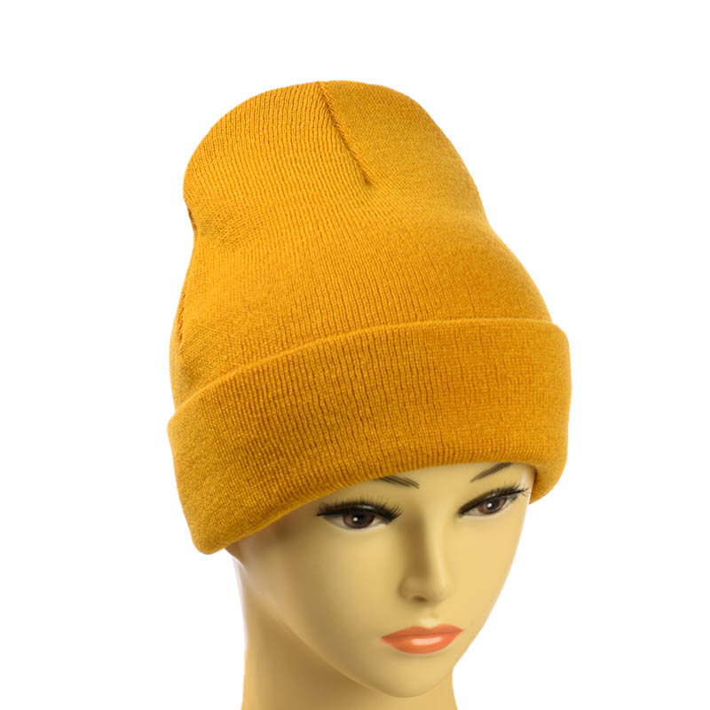 Шапка-лопата "New" без декора гірчичный