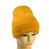Шапка-лопата "New" без декора гірчичный