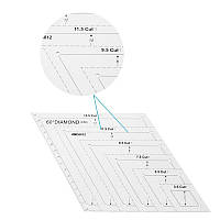 Лінійка для печворку, рукоділля ромб