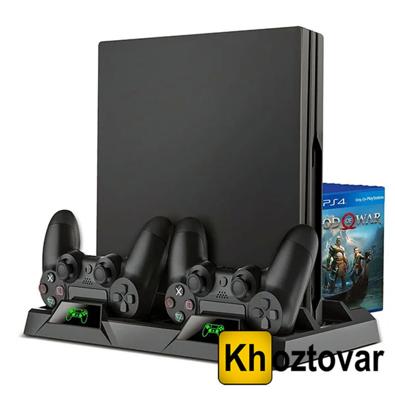 Вертикальна док-станція для PS4 ⁇ Заряджання геймпадів ⁇ Охолодження для консолі