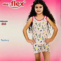 Піжама для дівчинки 86-92 см майка з шортиками 100% бавовна my-Flex