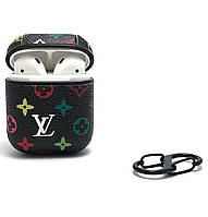 Кожаный чехол Louis Vuitton для наушников AirPods 1 и 2 поколения.Multicolor.