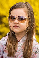 Детские солнцезащитные очки-авиаторы в металлической оправе