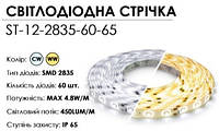 LED лента 12V BIOM NEW Standart (smd 2835) 60LEDs/м IP65 герметичная холодный белый (6000-6500 K)