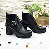 Черевики чорні жіночі на стійкому каблуці, фото 3