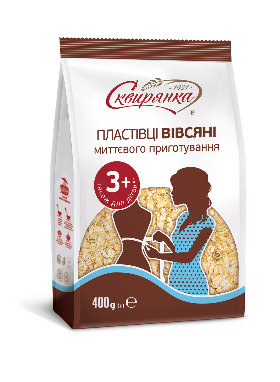 Пластівці вівсяні миттєвого приготування ТМ Сквирянка 400 г