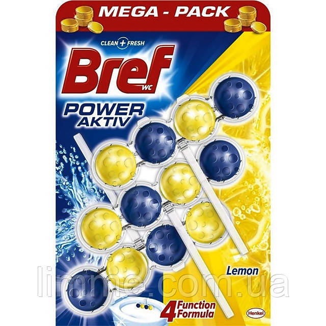 Кульки для унітазу Bref power aktiv Lemon 3x50 р