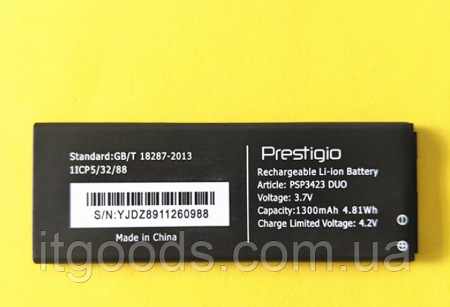 Оригинальный аккумулятор ( АКБ / батарея ) для Prestigio MultiPhone Wize R3 PSP3423 Duo 1300mAh - фото 1 - id-p1124685783