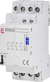 Контактор імпульсний ETI RBS 432-40 32А 230V AC 4NO 2464126 (бистабильное реле, на din-рейку)