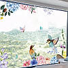Наклейка на стіну, виртину"птахи в квітах", наклейки на шафу, на скло 94см*110см (лист 60*90см), фото 4