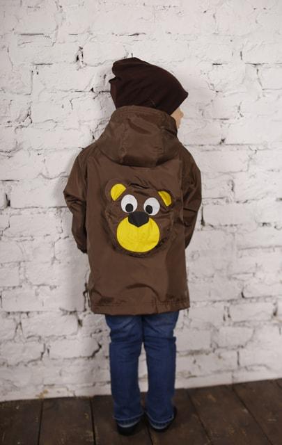 Куртка-рюкзак (дождевик) с шапочкой Медвежонок (448) - фото 2 - id-p1124729843