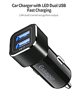 Зарядное устройство для телефона в автомобиль Essager Dual 2 USB порта.