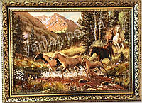 Картина из янтаря " Табун лошадей " Картина з бурштина " Табун "