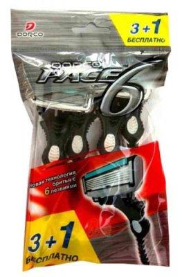 Одноразові станки для гоління DORCO PACE 6 3+1 Free (SXA100-4p) 01461