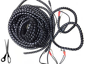 Захисний тюбінг 20мм РР (спіральне кабельне обплетення) JDDTECH на відріз 1м Чорний