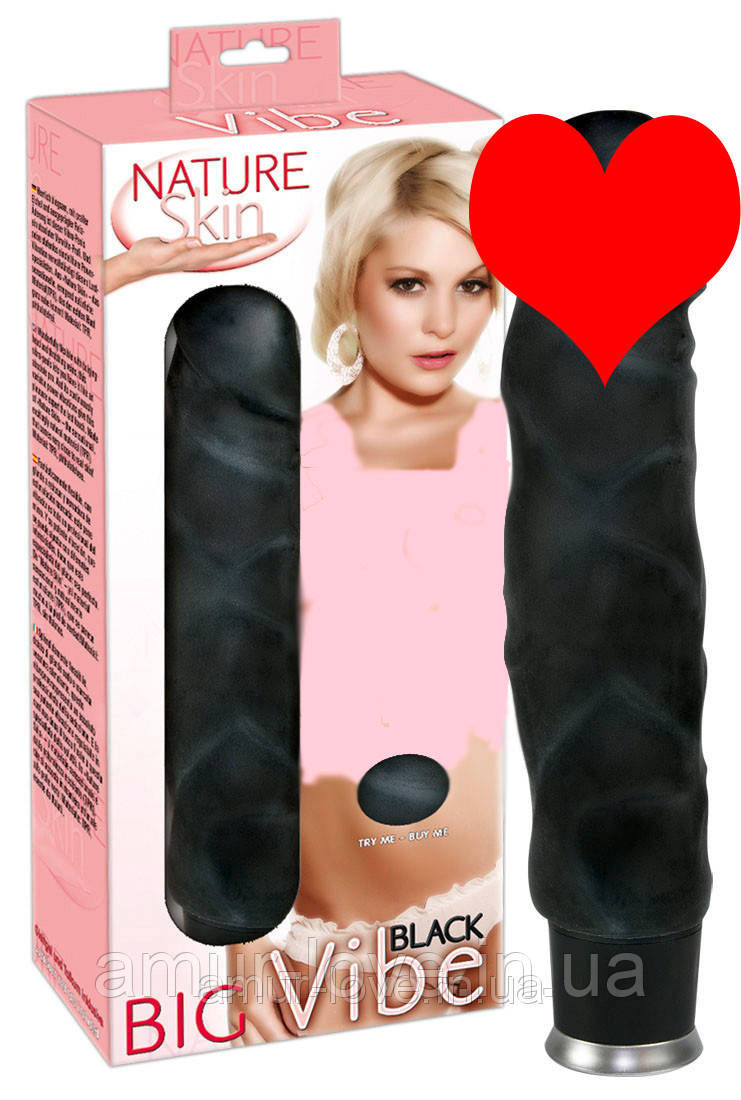 Вібратор Nature Skin Big Vibe Black, фото 1