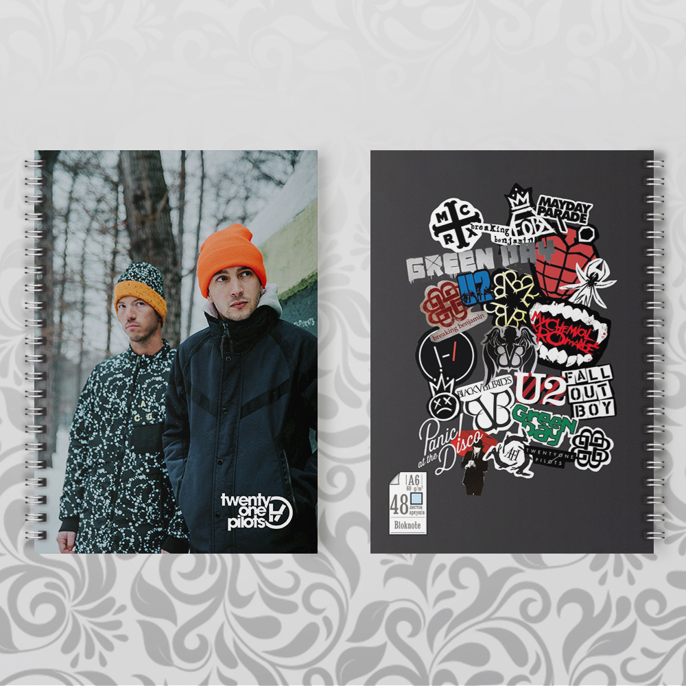 Блокнот А6 Twenty One Pilots на пружині 003, фото 1