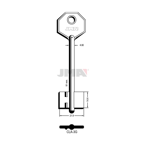 Заготівка ключа КЛАС-1/CLA-3G JMA, фото 1