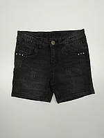 Шорти джинсові на дівчинку 128/134 8-9 років чорні (1282)