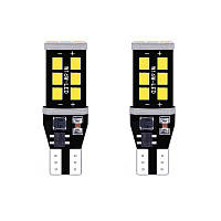 LED T15 W16W лампа в автомобіль 2шт, 12+3 SMD 2835, з обманкою Canbus, білий