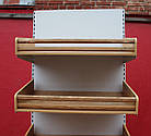 Торгові хлібні стелажі «Рос» 230х96 см., кошики з натурального дерева, Б/у, фото 4