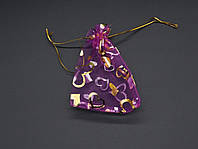 Подарочный мешочек из текстиля упаковочный из органзы. Цвет фиолет. 9х12см